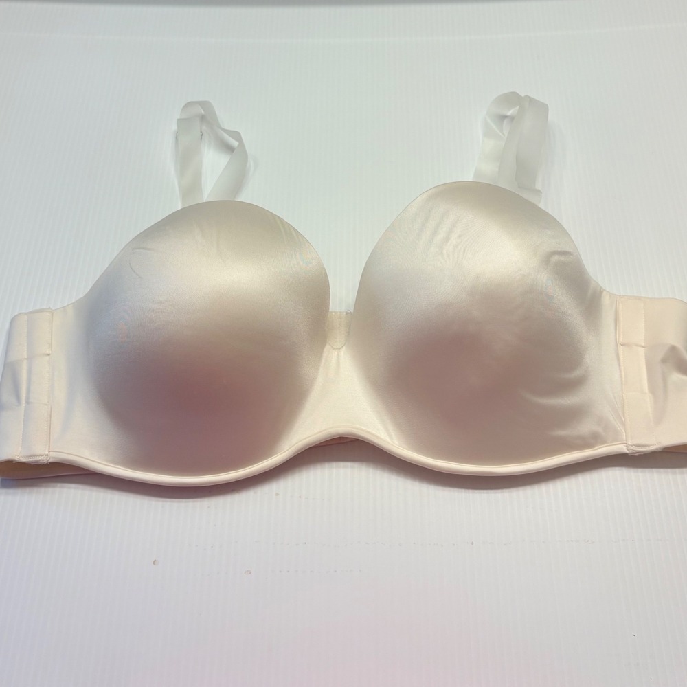 Cacique Strapless Bra Women 46C Cream Multi-Way Underwire Intimates Lingerie